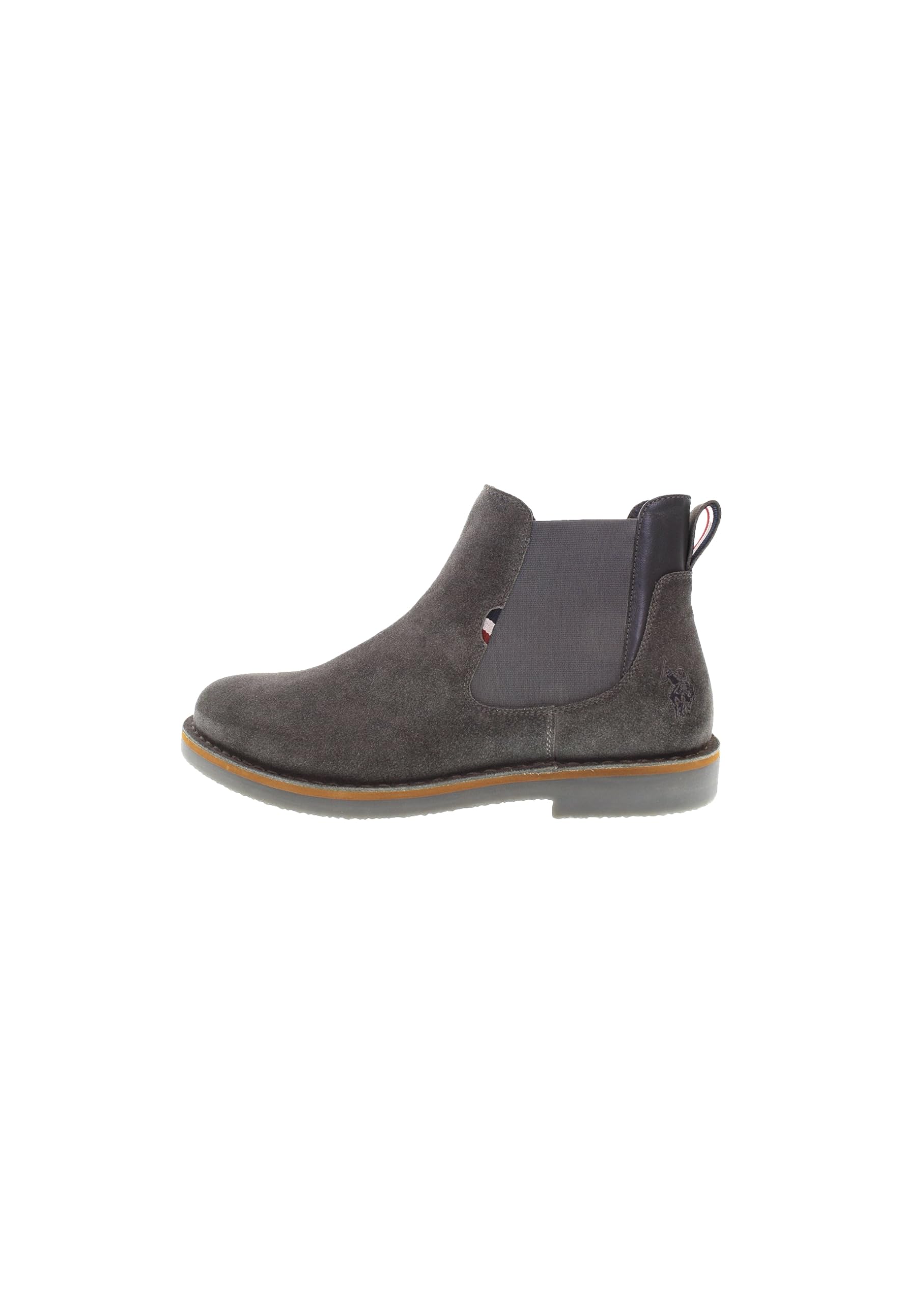 US POLO ASSN Stivaletti Chelsea da Uomo in Camoscio Grigio, Fodera in Pelliccia Sintetica, Suola in Gomma, MUST009, Taglia 45, Stile Casual, per Uso Quotidiano