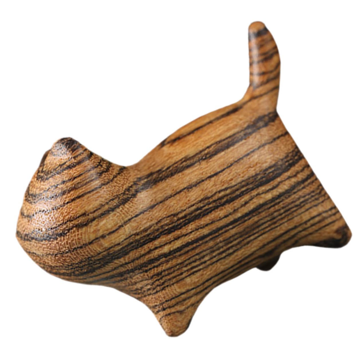 Cabilock 5 Piezas Adorno de Gato Tsundere Juguete leñoso Decoraciones de la casa para el hogar decoración Modelos Gato de Madera Decorativo Escultura Que cuida Gatos Gatito