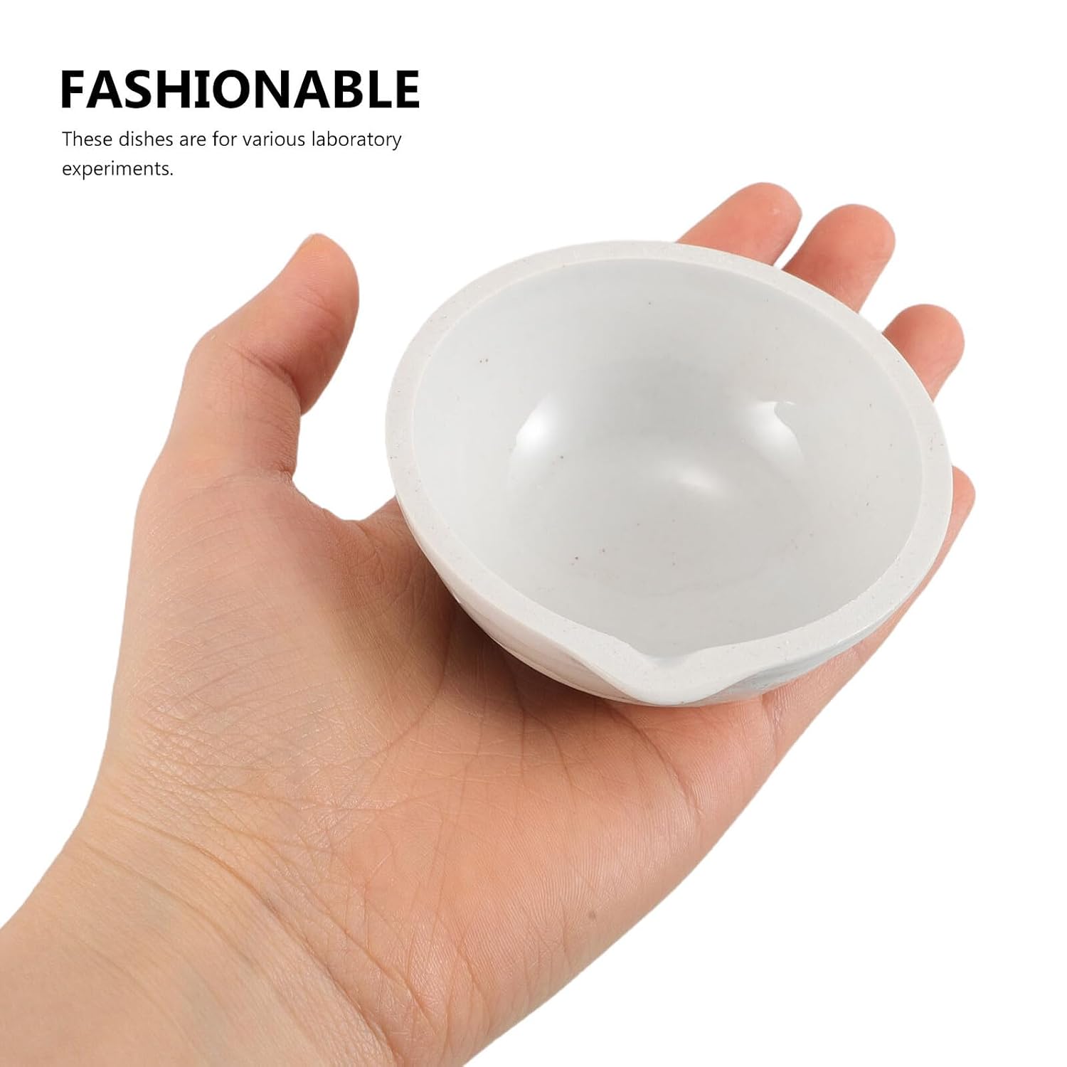 2pcs Ceramic Evaporating Dishes with Spout for Lab Chemistry Experiments and Science Projects Heat-Resistant Culture Bowls for Efficient Solvent Evaporation