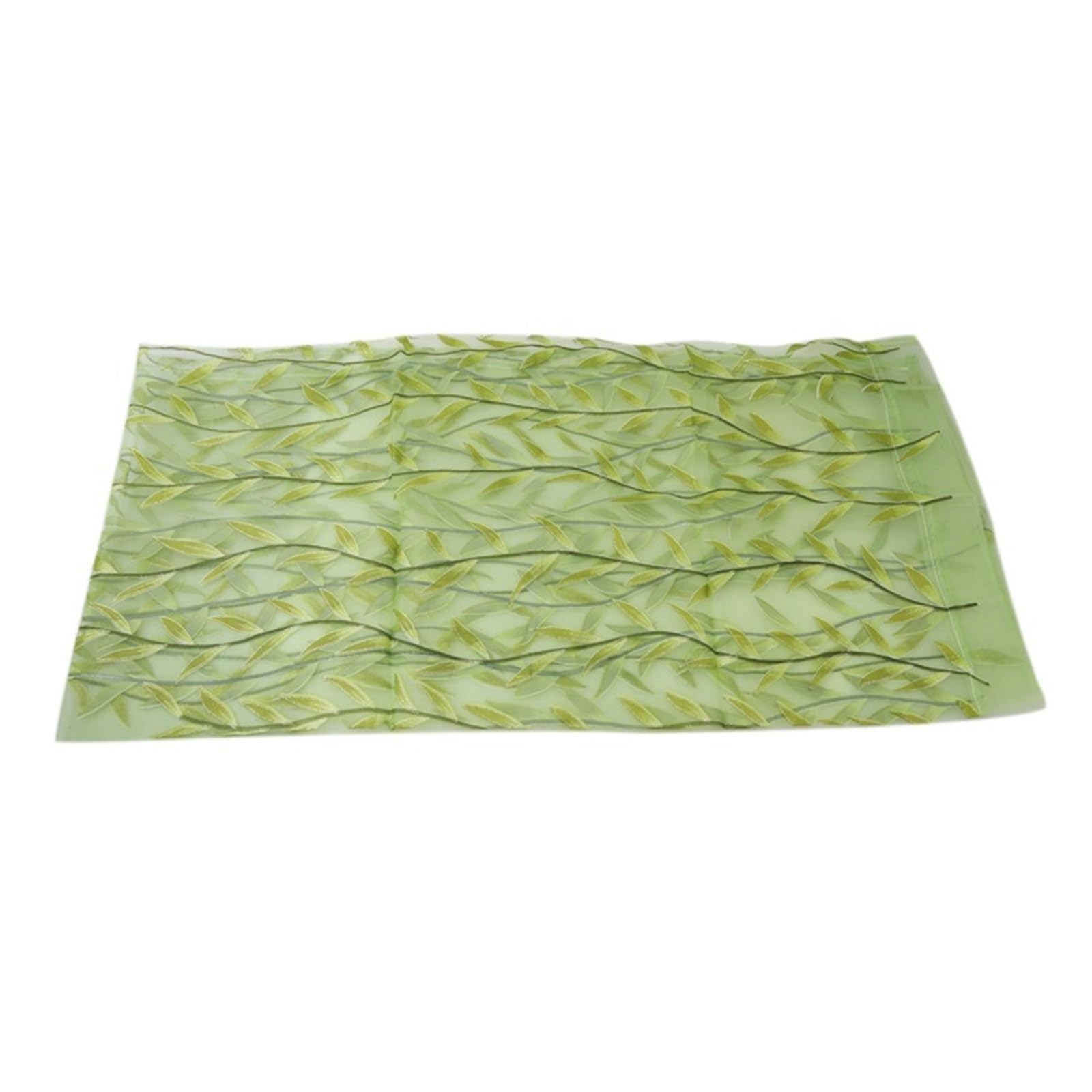 2 Panels Green Willow Leaves Curtain Print Sheer Pattern Voile Panel Drape Room Window Curtains Home Textiles(Color2)