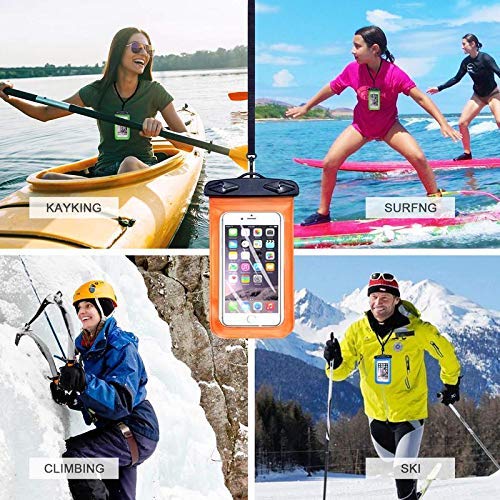 TORIOX Universal Waterproof Case, Phone Pouch for Swimming, Hiking, Biking, Underwater Photography, Rain Fits for All Mobiles (2) Multi 4