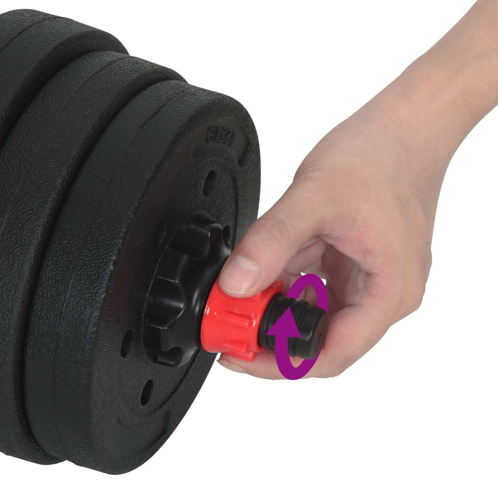 Zestaw krótkich i długich hantli 2 w 1, 20 kg, regulowany, z antypoślizgowym uchwytem, sztangą, obciążnikami do treningu siłowego, budowy mięśni, fitnessu, treningu domowego i treningu
