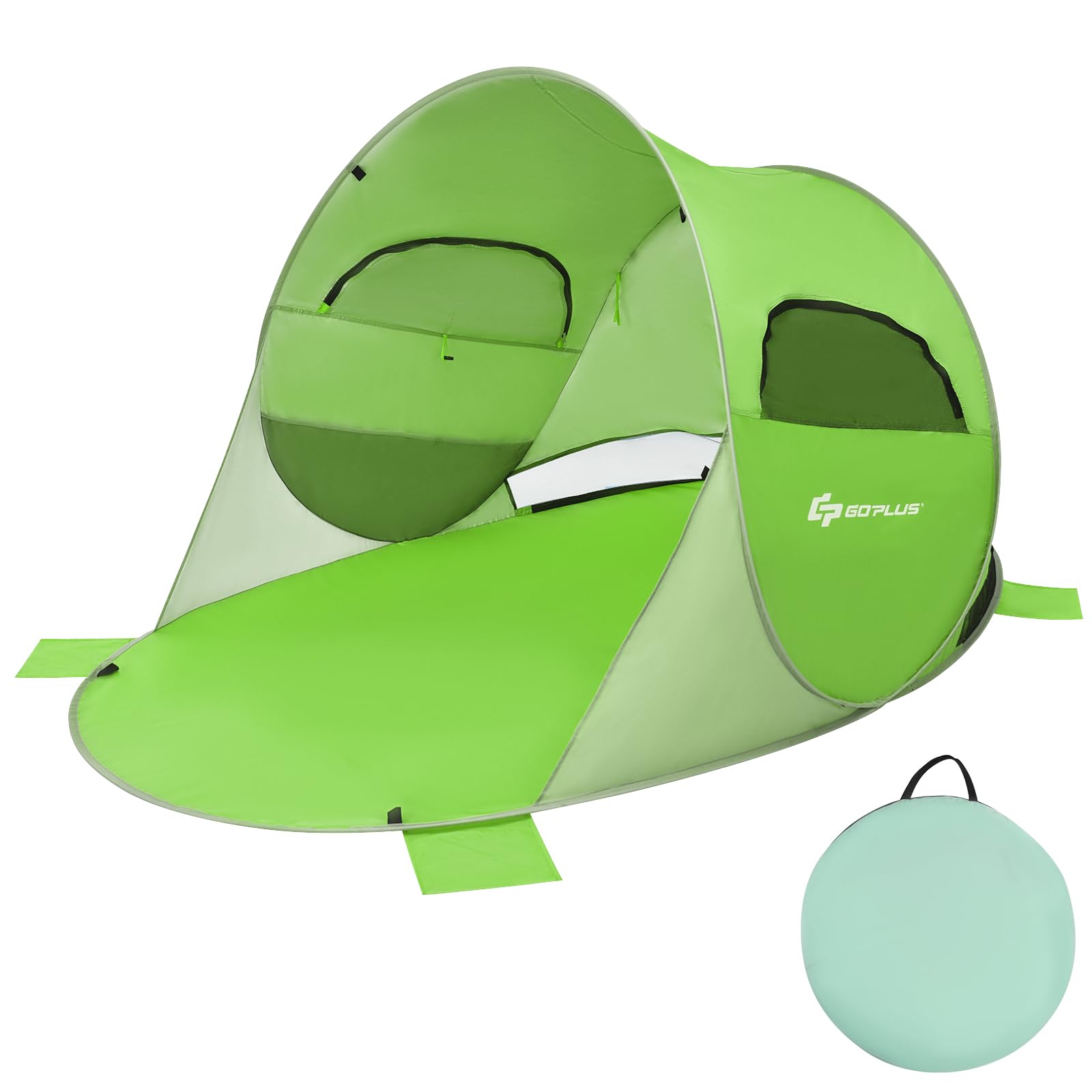 GYMAX Tenda Da Spiaggia Portatile Con Protezione UV, Tenda Parasole Da