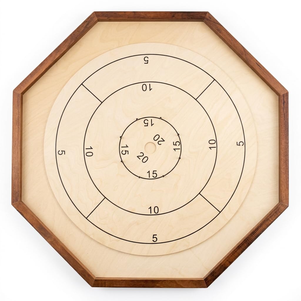 Crokinole, Juego de Estrategia Canadiense, tamaño Oficial 69 x 69 cm, con Hermosas fichas de Juego y Bolsa de Transporte y Almacenamiento