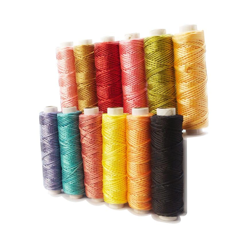 Macramecord Nylon Braided Thread Cord Rope, Thickness 1 MM Approx for Making Different Kind of Art & Crafts,Wall hangings, Tapestry Ropes,Dream Catchers.MacrameArt etc. (Pack of 12 Multi Color Set 1)-image-25
