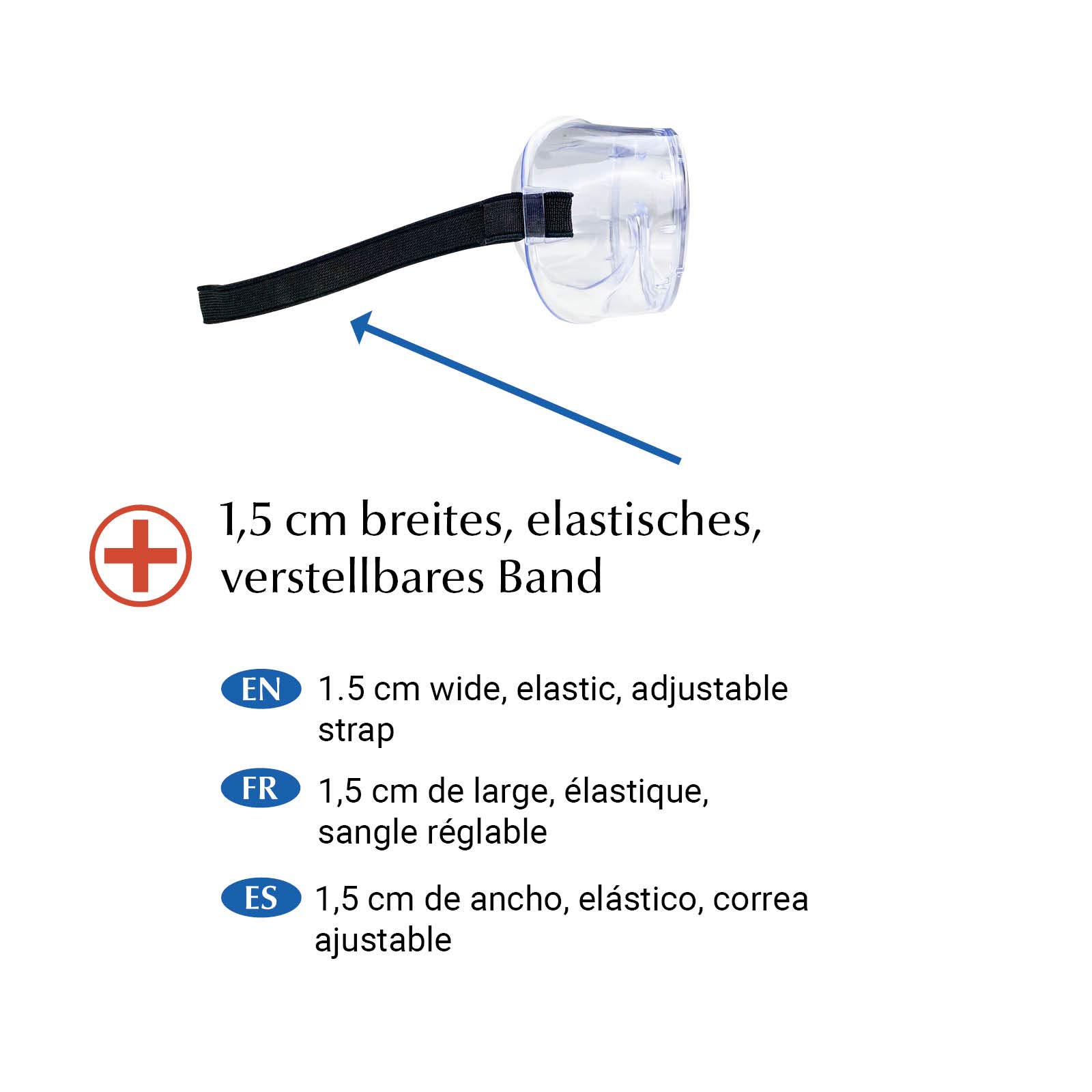 Schutzbrille gemäß EN166 | Antibeschlag - Sicherheitsbrille | Kristallklar | Kratzfest | Flexibles Kopfband