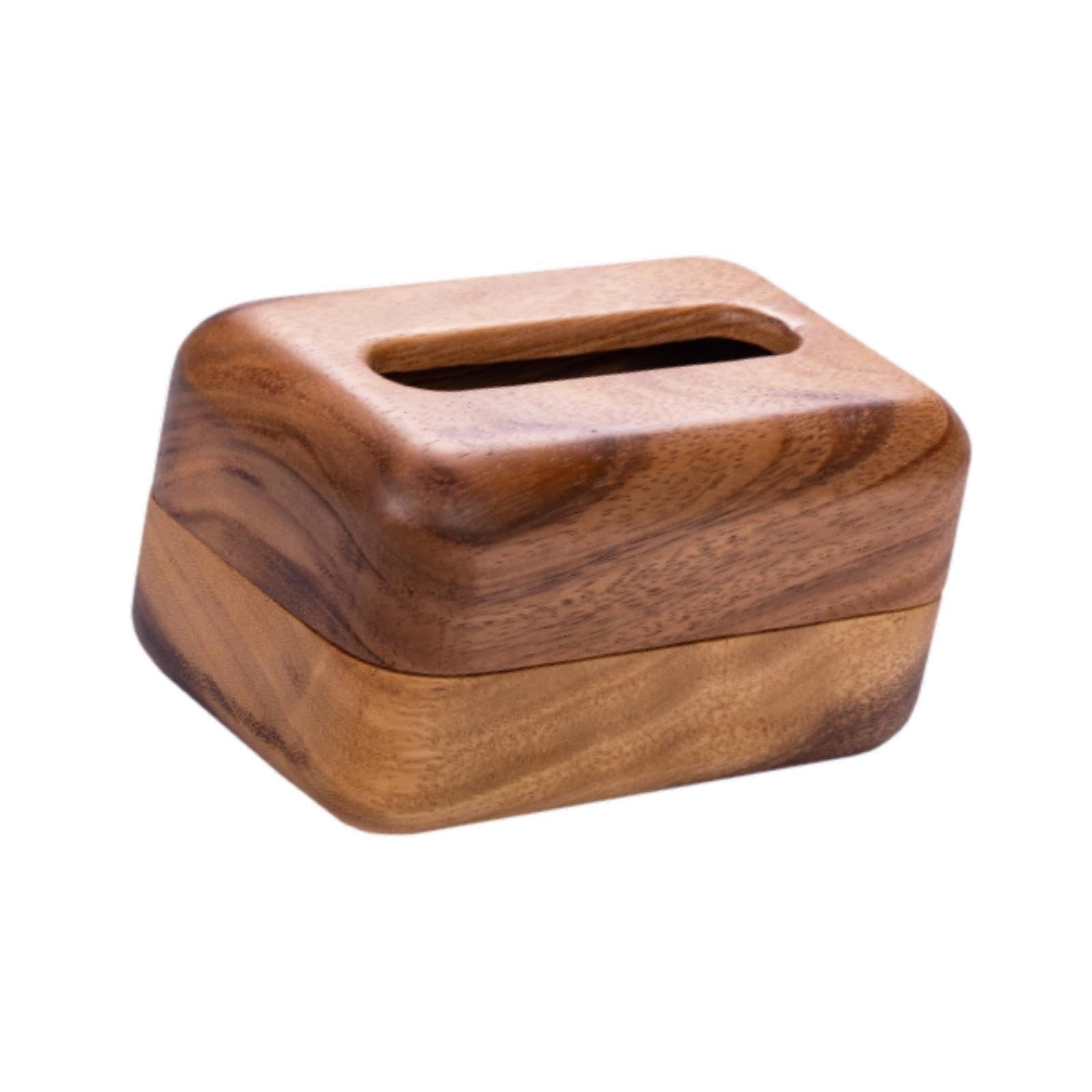 QIXCXAZ Sleek Wooden Tissue Holder Napkin Storage Solution Chic Home Decoration In Bedrooms And Dining Areas Sturdy Tabletop Facial Tissues Dispensers Modern