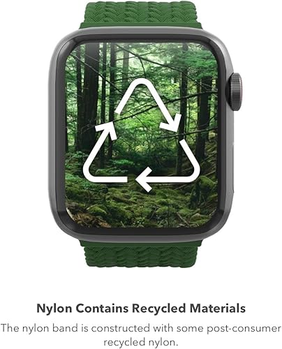 Miniatura 3 de ZAGG Gear4 - Correa elástica trenzada Solo Loop - Verde bosque, compatible con Apple Watch de 1.65, 1.73 y 1.77 pulgadas, correas elásticas para