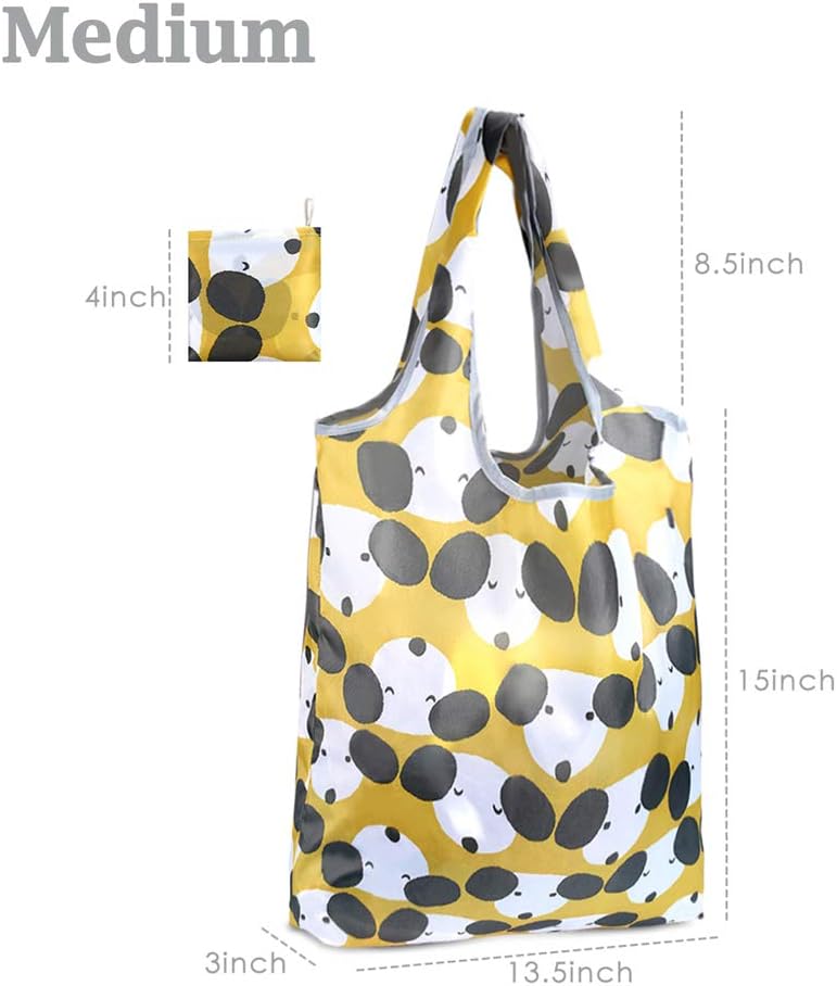 Reusable Grocery Bags, TEOYALL 6 Pack Eco Friendly Large+Medium Foldable Grocery Tote Bag Heavy Duty Washable Shopping Bags (6 Pack#5 M+L)