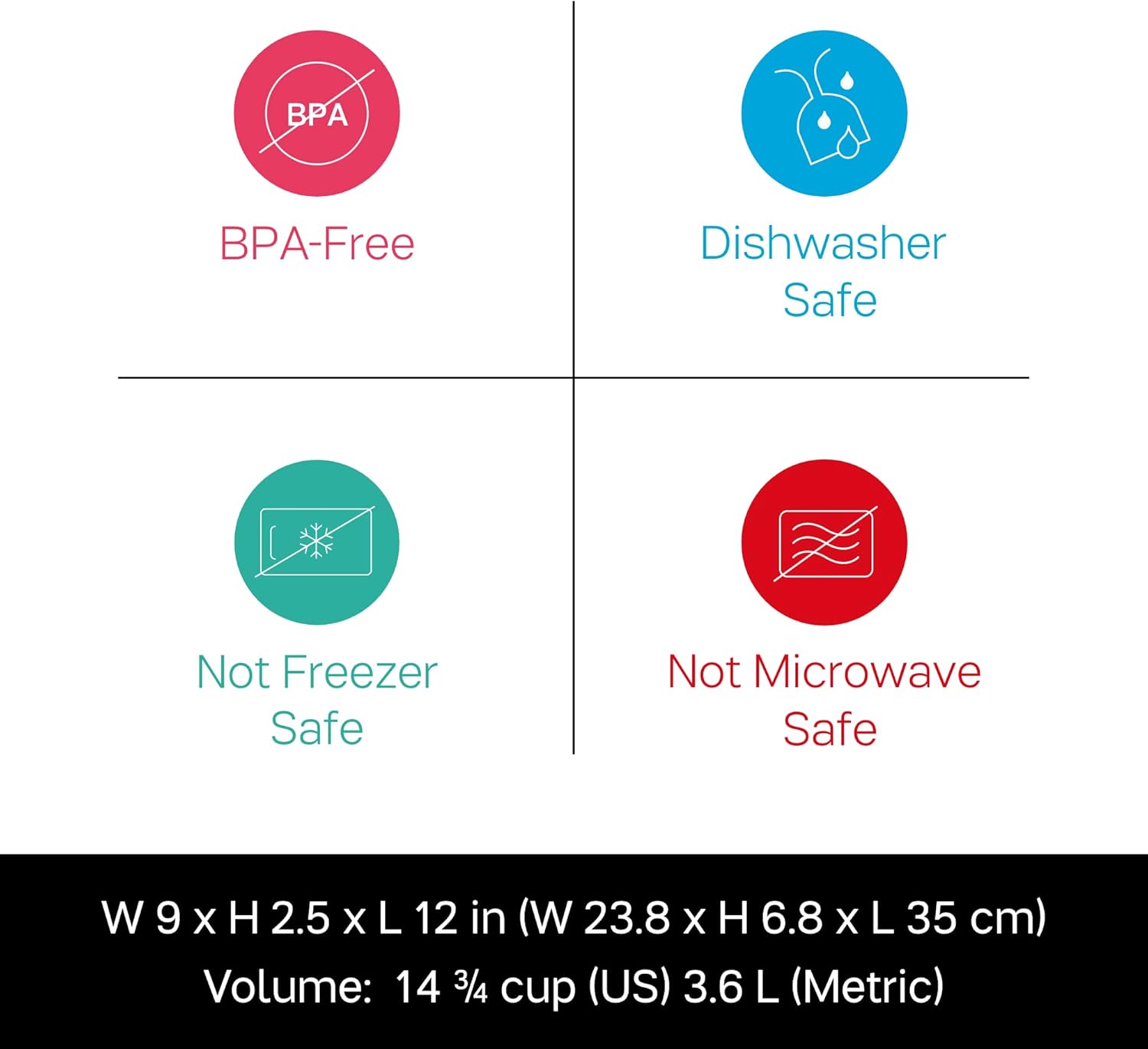 Tupperware Brand Snack-Stor Large Rectangular Food Storage Container + Lid, 3.6L (14¾ Cup) - Airtight, Dishwasher Safe & BPA Free