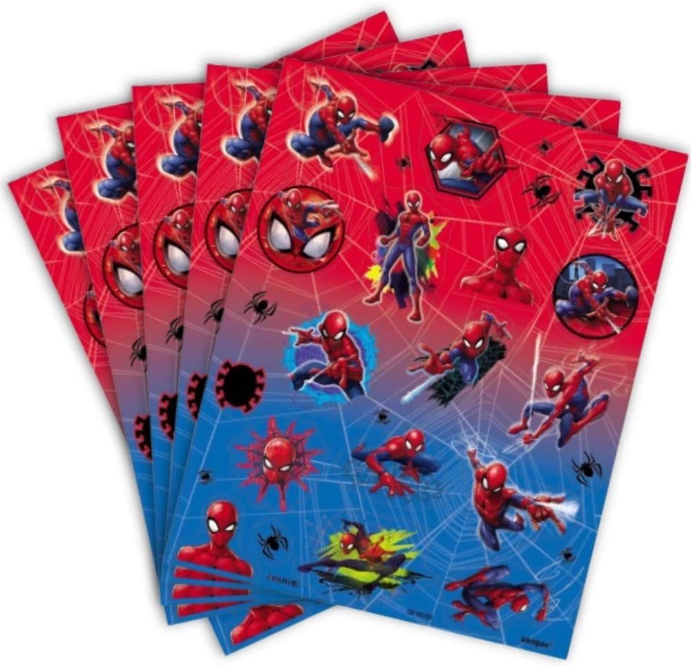 Unique Spiderman Sticker Sheets | Assorted Designs | 4 Pcs