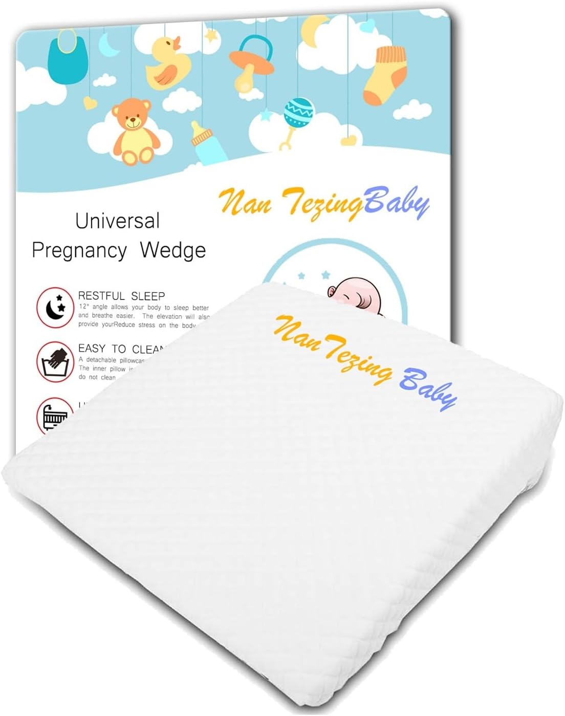 Pregnancy Wedge Pillow,13.3 x 12.5 x 2.7 inches with Removeable Cover quadrate 13.3 x 12.5 x 2.7