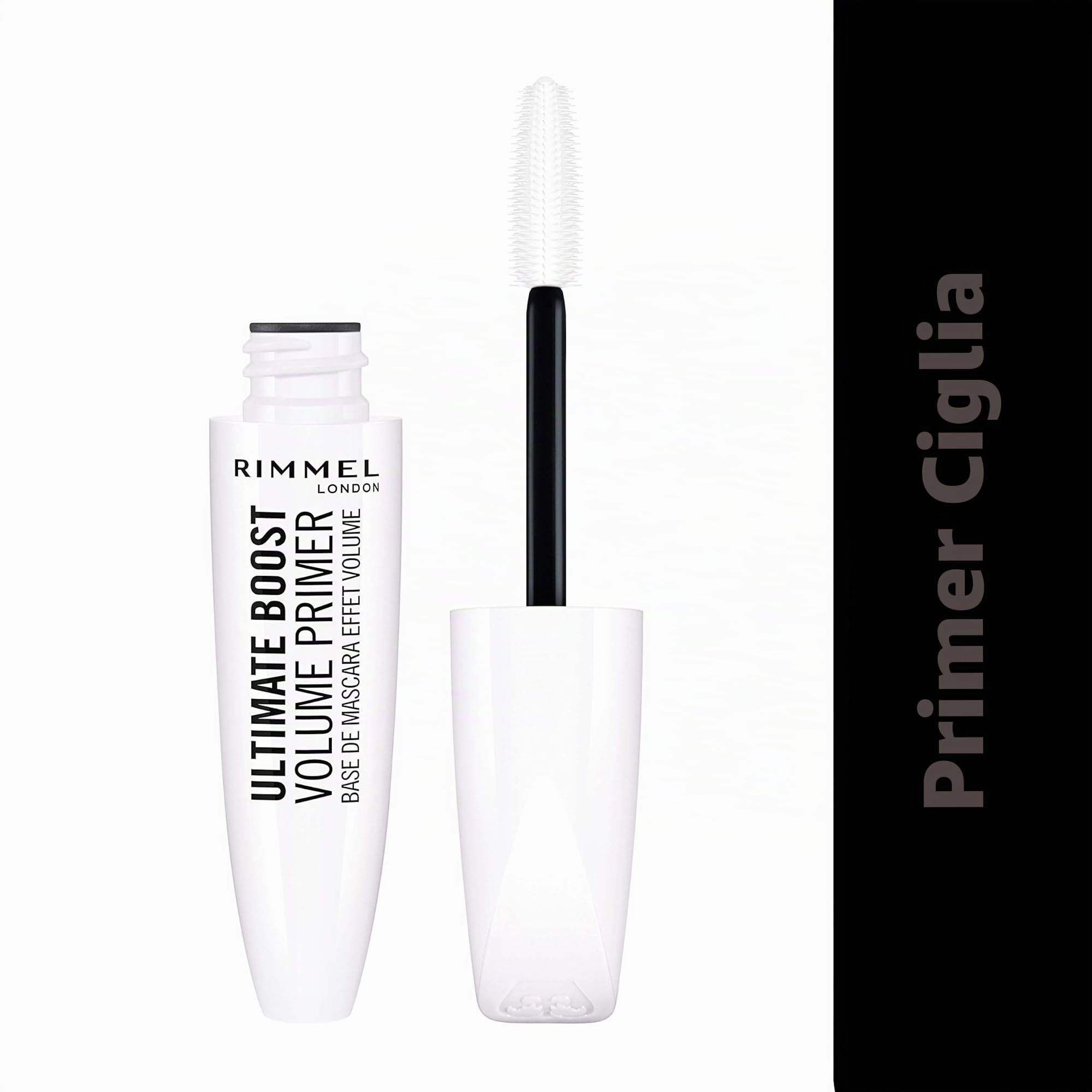 Rimmel London Ultimate Boost Volume Eyelash Primer, Base de Mascara Volumatrice et Hydratante, Blanc