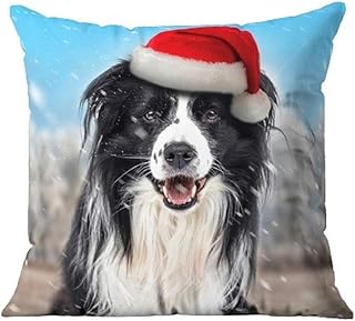 BAS Funda para sofá, silla, silla, cocina, decoración del hogar, 43 x 43 cm (perro - Navidad - 2)