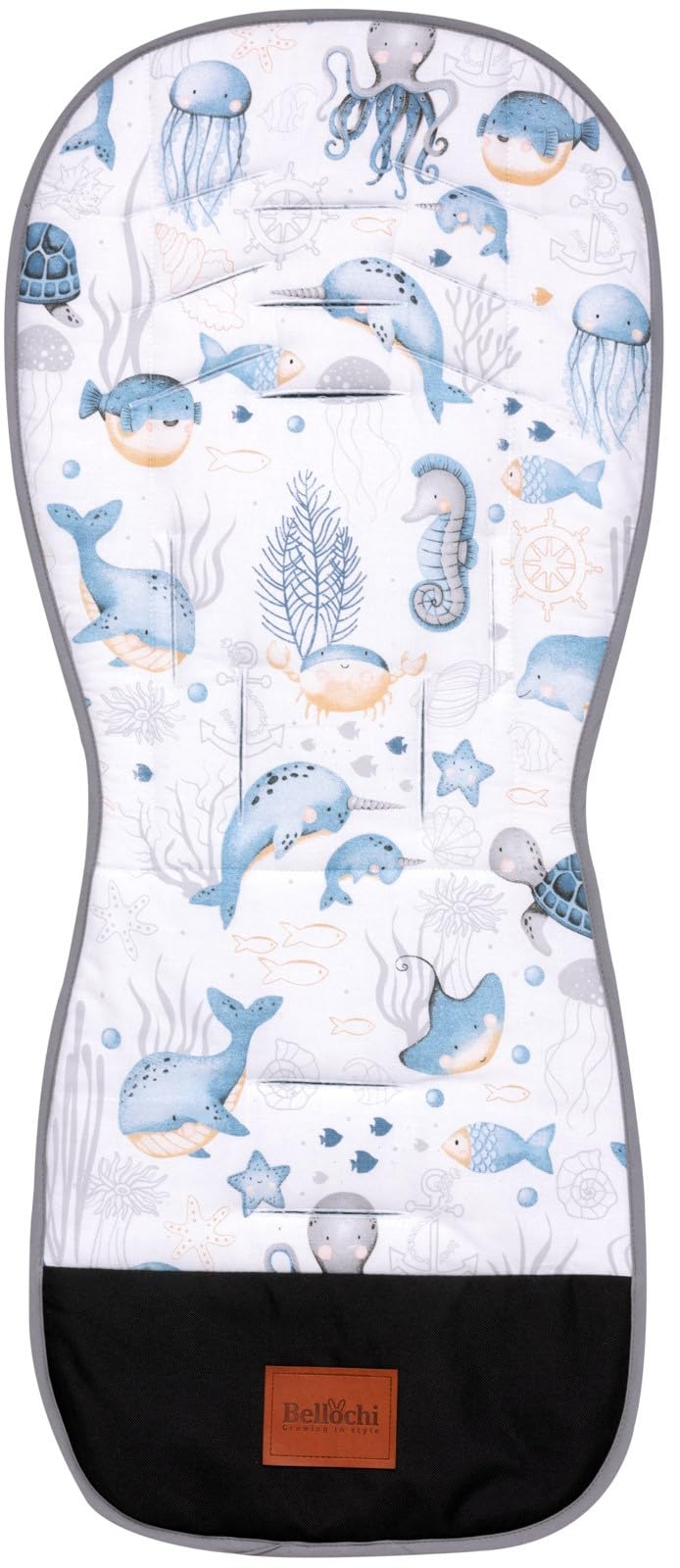 Bellochi | Rivestimento per seggiolino passeggino | fodera universale per passeggino | 85 x 37 cm | cotone e velluto | Verne