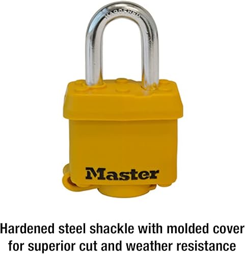 Miniatura 3 de Master Lock 315KA Candado cubierto para exteriores con llave, 1 paquete, amarillo