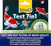 Tetra Pond Test 7in1 - Wassertest für den Teich, schnelle und einfache Überprüfung der Wasserqualität im Gartenteich, 1 Dose (25 Teststreifen)