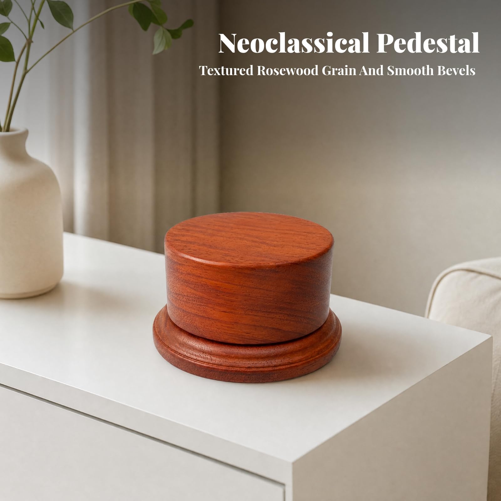 predolo Rund Präsentationssockel aus e Obfläche rund -Sockel mit höht Plattform Natürliche für Teezemonie , 12cmx7cm