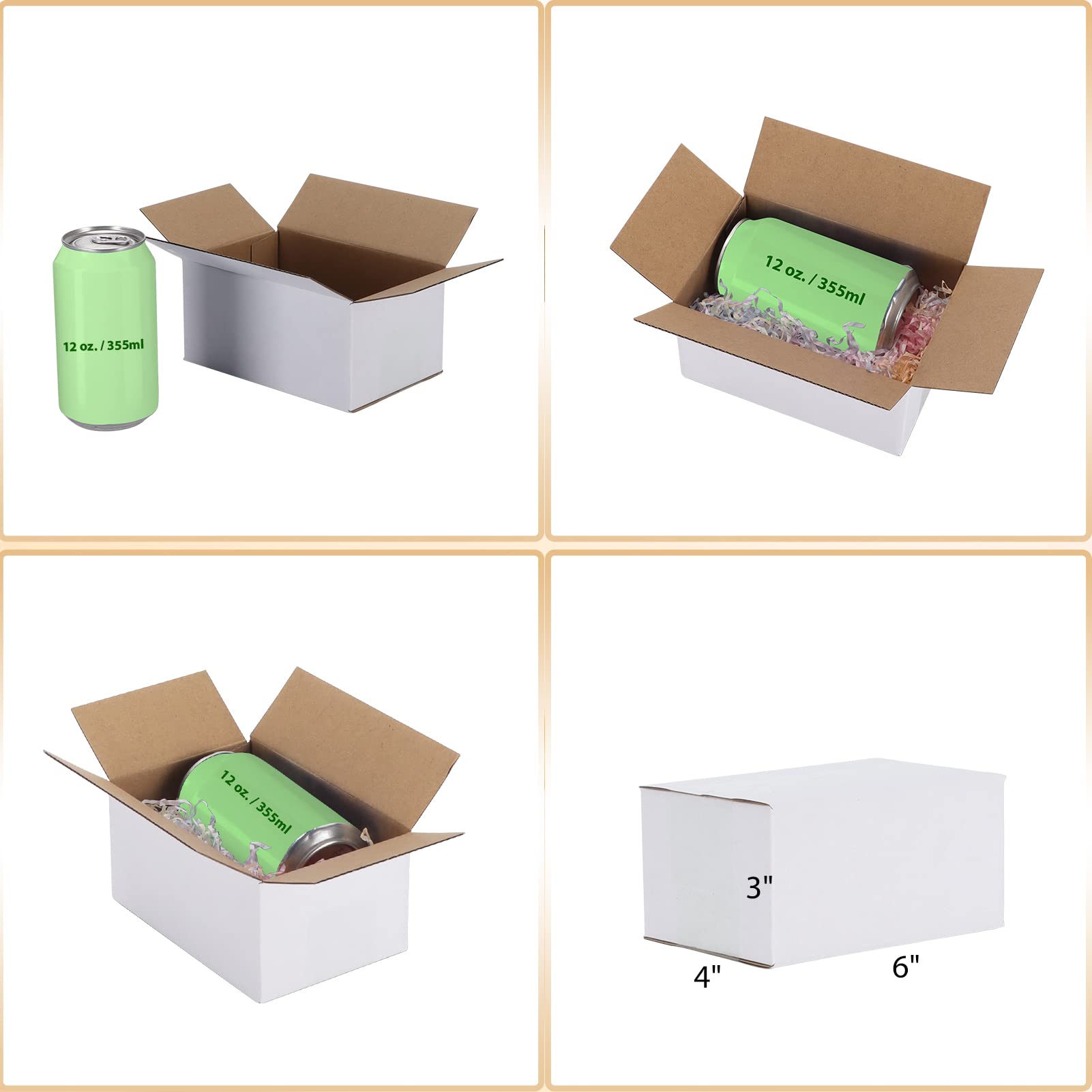 EYMPEU 40 Stück 15,3 x 10,2 x 7,7 cm Weiße Versandkarton, Kartons für kleine Gegenstände, Spielzeug, Schreibwaren und Weihnachtspäckchen