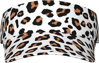 XIXIAN Leopard Printed Adult Sunscreen Visor Cap Lightweight and Breathable Adult Sun Visor Empty top hat Versatile Outdoor hat Black