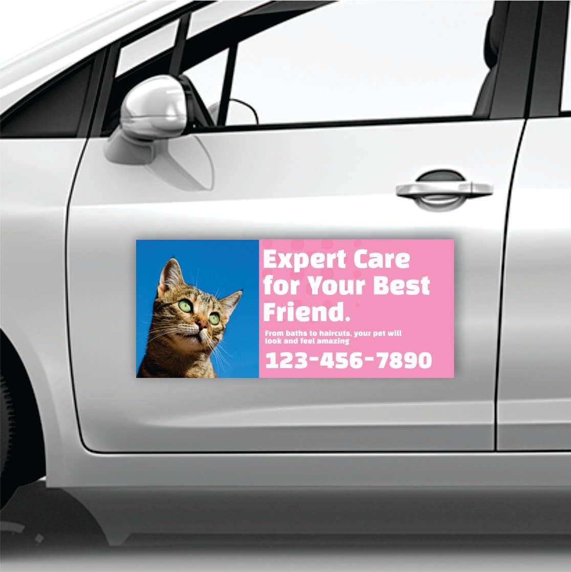 Custom Vehicle Magnets Magnetic sign With Custom Lettering 12" X 24" (Set of 2) - Landscape, Construction, Handy man, Plumbing, car repair shop Full Color