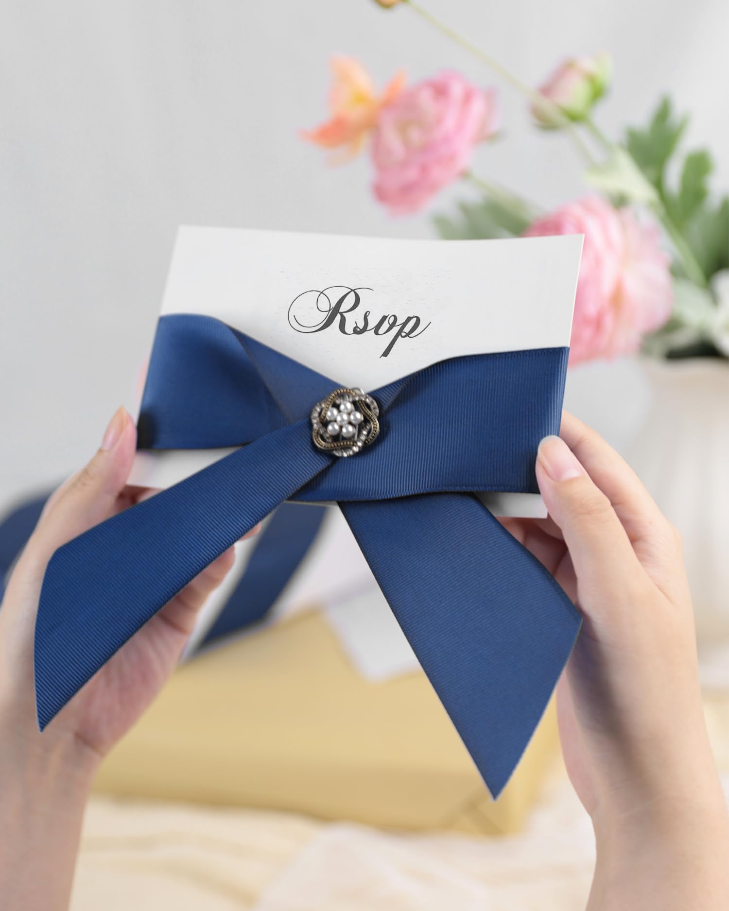Kryvus Navy Blue Grosgrain Ribbon, 50mm x 45 Metres, Perfect for Gift Wrapping Crafts, Wedding Decor, DIY Hair Accessories and More - Image 3