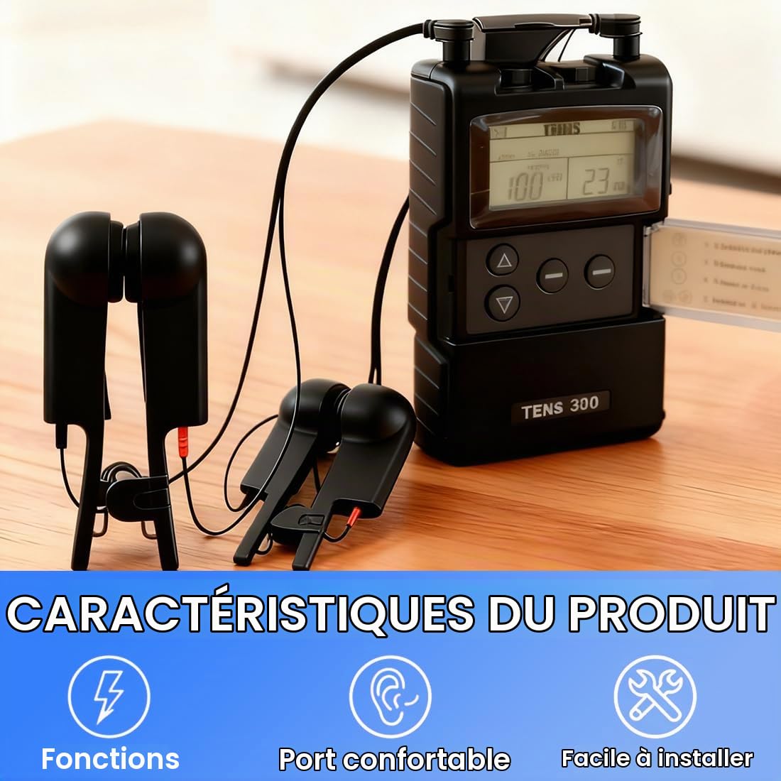 2 Pièces Stimulateur du nerf vague, Stimulateur du nerf vague de type auriculaire, Type à pince, Noir