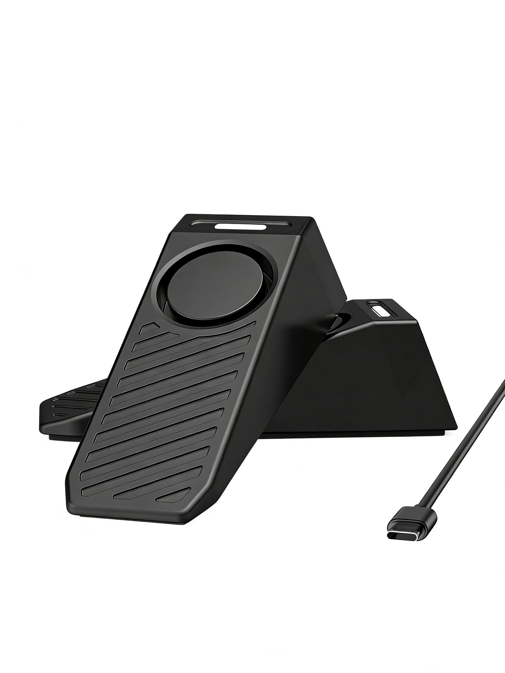 TECKNET Door Stop Alarm, Door Stopper with 130dB Security Alarm, Rechargeable Door Wedge Stop Siren with Non-Slip Silicone Base, Portable Anti-Theft for Home, Hotel, Black (2Pcs)