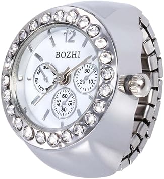 Ring Watch Rings for Women | Quartz Watch Ring | Retro Punk Finger Watch Ring Watch Gold Diamond Elastic Strap Personality Men and Women Finger Watch Fashion Quartz Watch, Analog Ring Watch Ring, Men Women Jewelry Gift