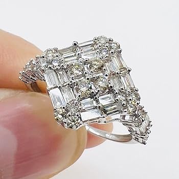 Amazon | 超特価！ 本物 K18WG 天然ダイヤモンド トータル1.00ct 