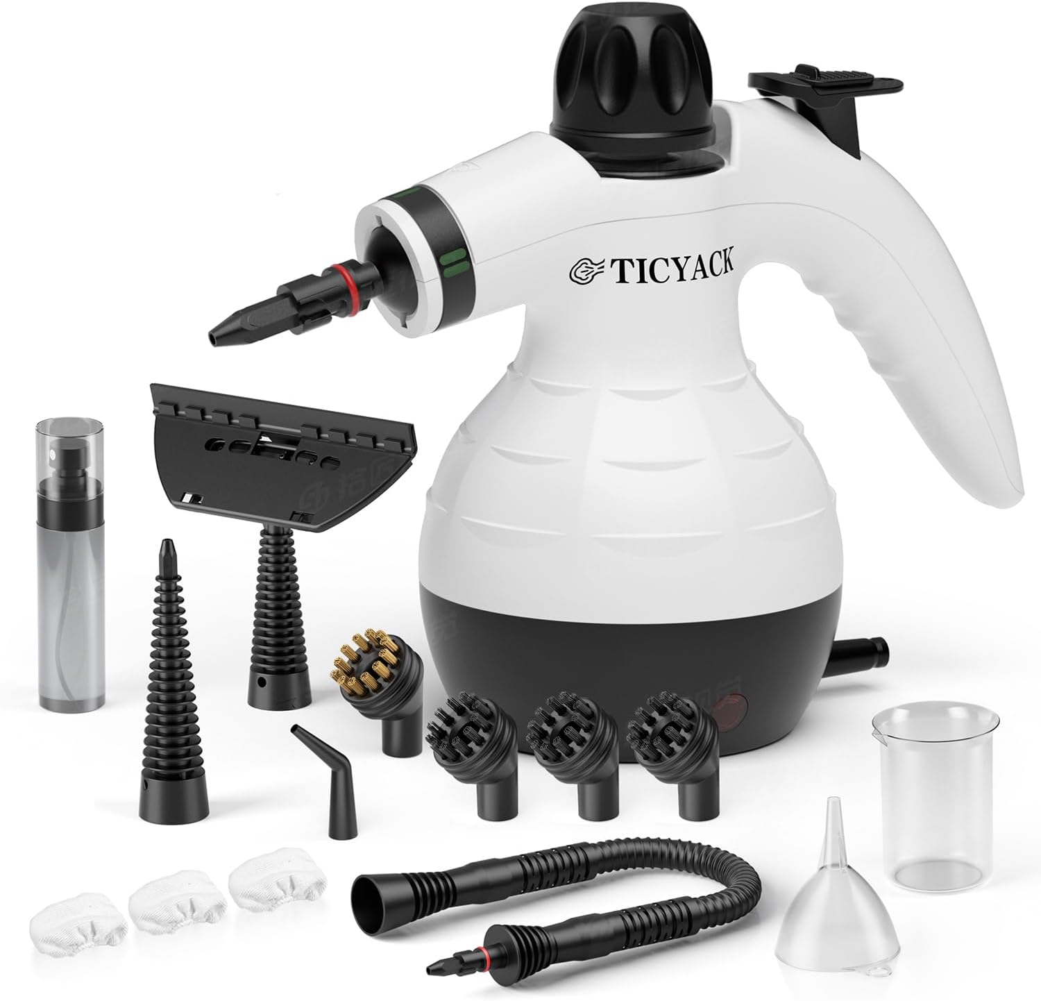 Product image of Steam Cleaner, Handheld Steam Cleaner for Home, 16-Piece Steam Cleaner Kit with Automatic Steam Switch, Steamer for Kitchen, Bathroom, Car, Living Room and Multi-Surface Deep Cleaning (White)