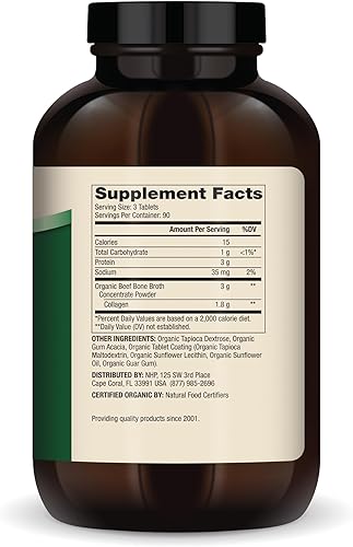 Miniatura 2 de Dr. Mercola Colágeno de caldo de huesos orgánico, 90 porciones (270 tabletas), carne de res alimentada con pasto orgánicamente, suplemento