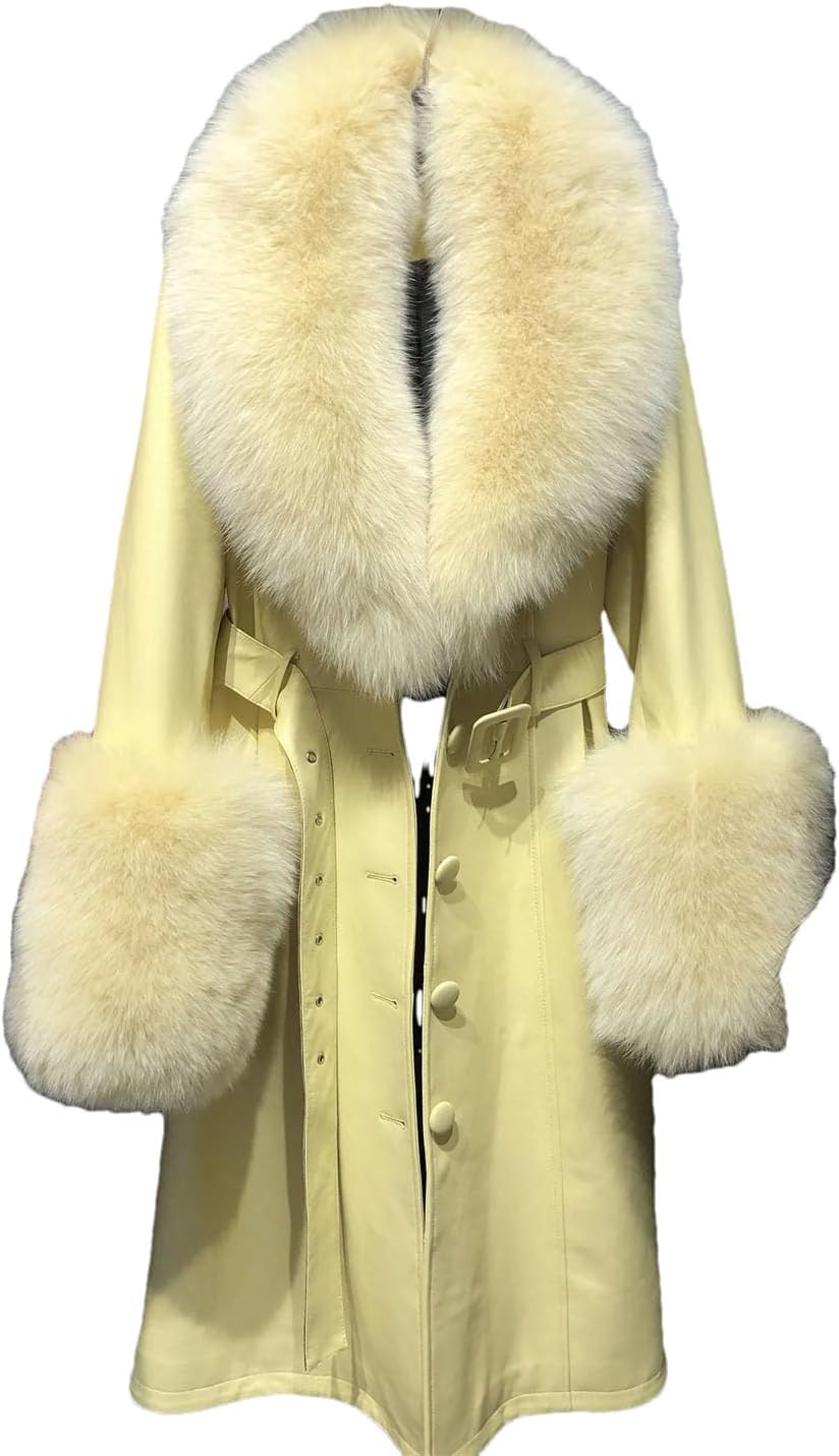 Zadaos Plus Size Jackets Coats Women Real Leather Trench