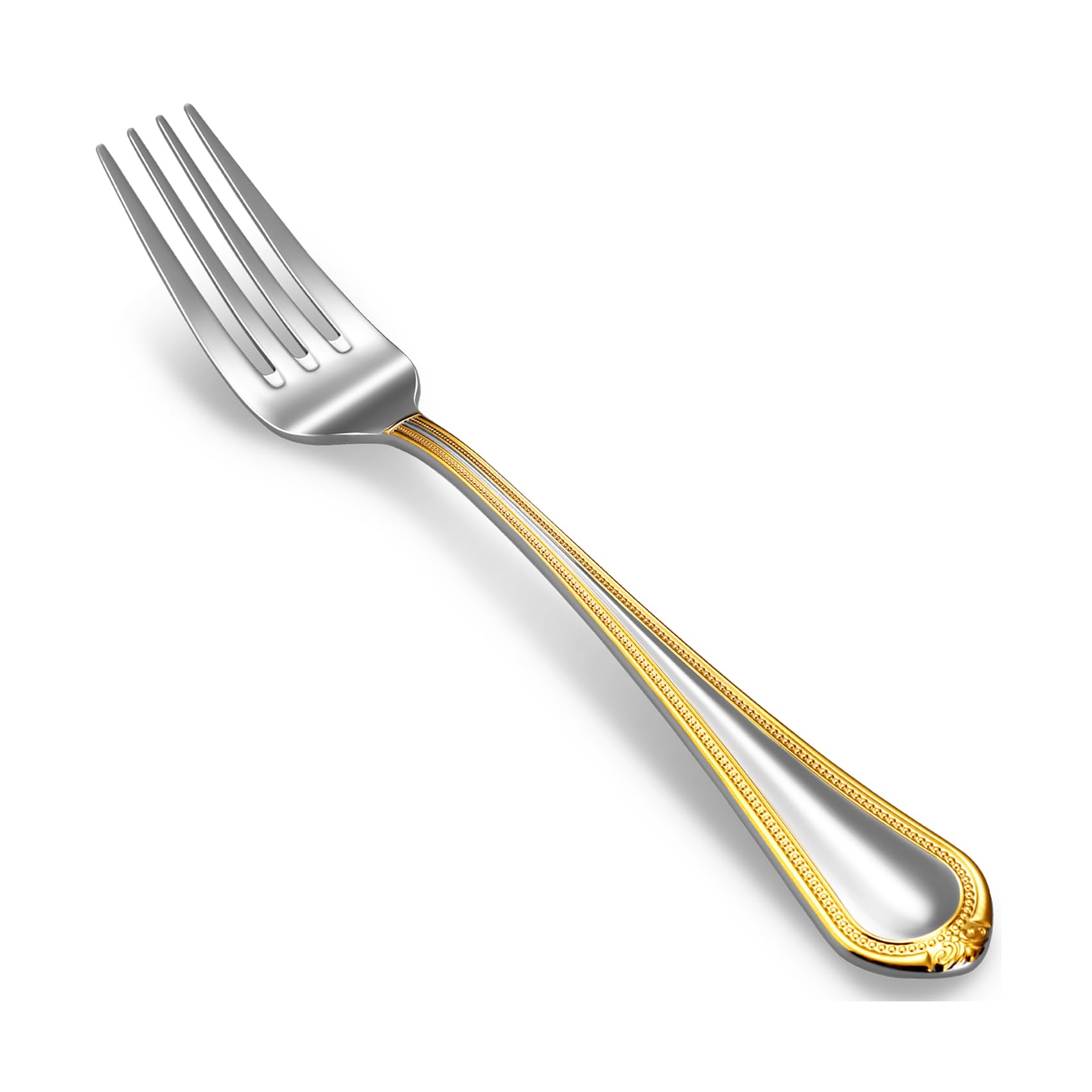 KEAWELL Premium Pearl Edge 4-Piece 7.3-Inch Fork Set (4, 7.3" Salad Forks)