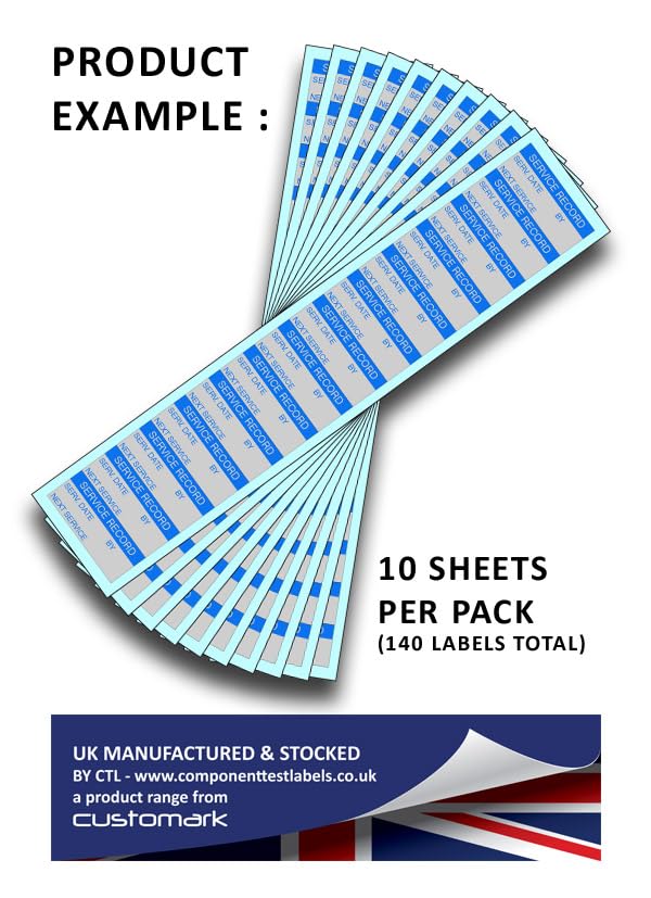 Service Record - Aluminium Foil 38mm x 15mm Labels Stickers - Price per Pack of 140 Labels (P/NO. 7827345AMZ) - Image 4