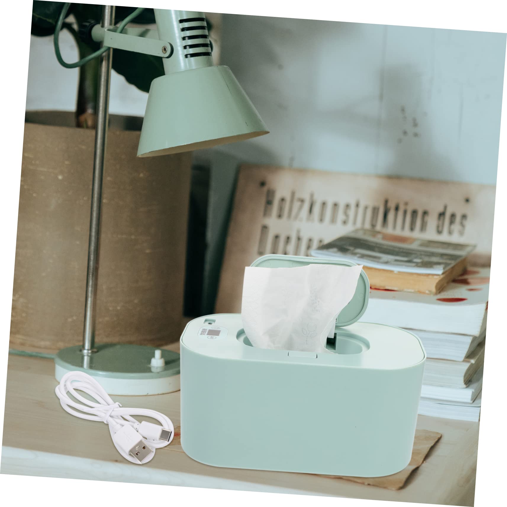 WOONEKY USB Feuchttuchwärmer mit LED Anzeige Tragbare Wärmebox aus Pp für Zuhause und Outdoor 5v 10w Leistung Inklusive USB Datenkabel für Babypflege