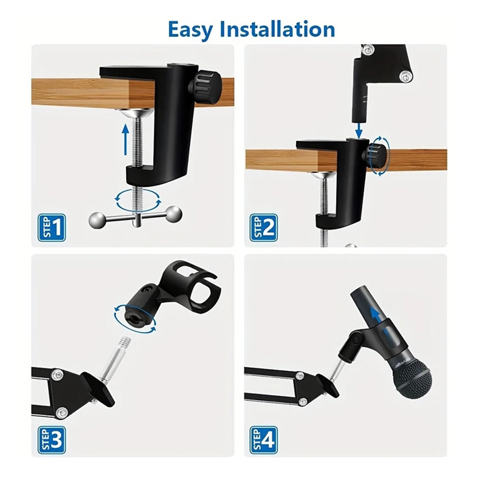 Soporte For Micrófono De Sobremesa Brazo Articulado Soporte For Micrófono Microfno | Base del trípode: estable y que no se tambalea, más segura for actuaciones, material metálico duradero