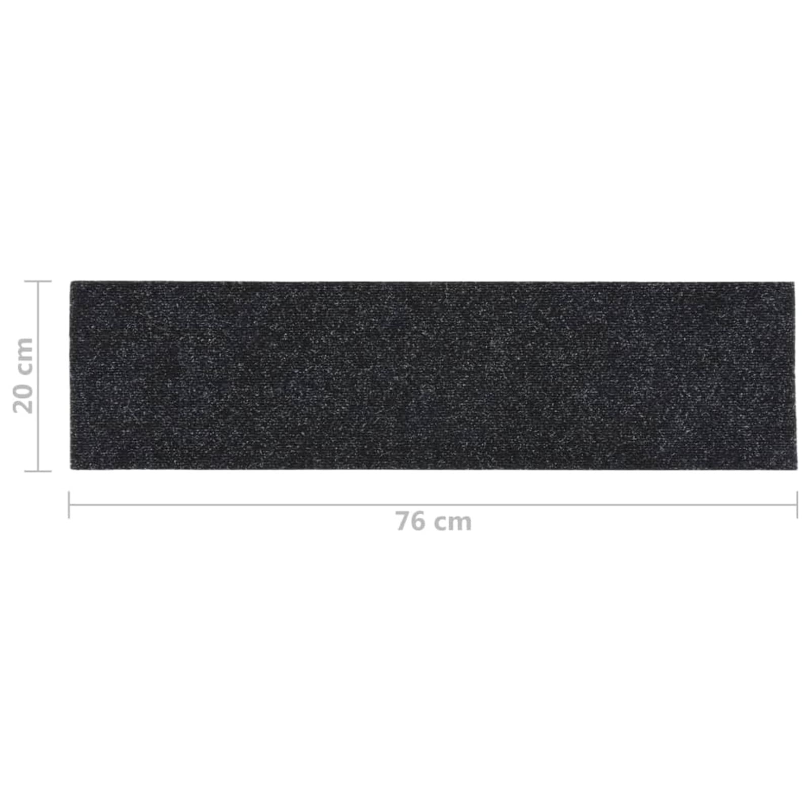 Tidyard Tapis d'escalier Autocollants Rectangulaire 15 pièce 76x20cm Noir, Rectangulaire Tapis Escalier Tapis de Sécurité pour Sol Protection, Enfants, Aînés et Animaux