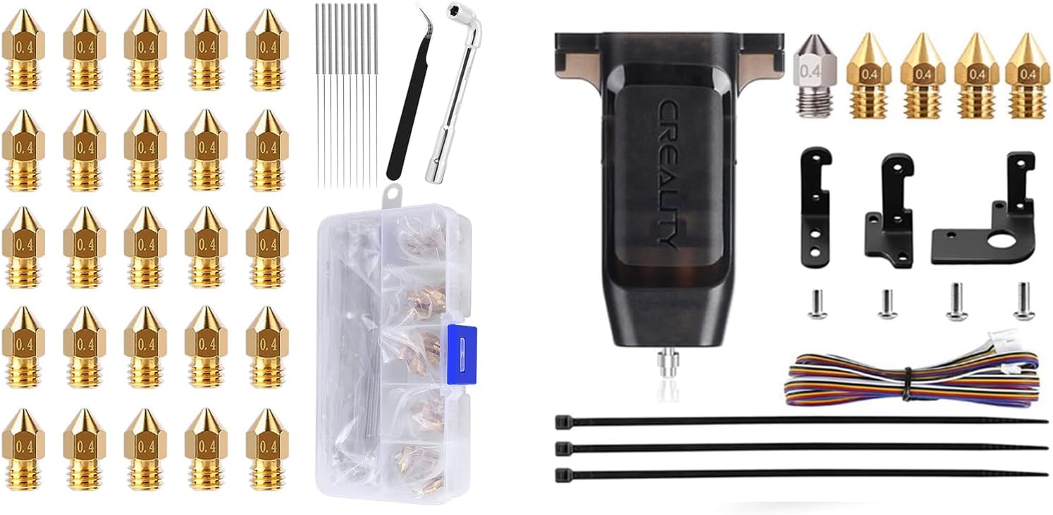 Comgrow 25PCS MK8 Ender 3 V2 Nozzles 0.4MM and Creality CR Touch Auto Bed Leveling Sensor Kit