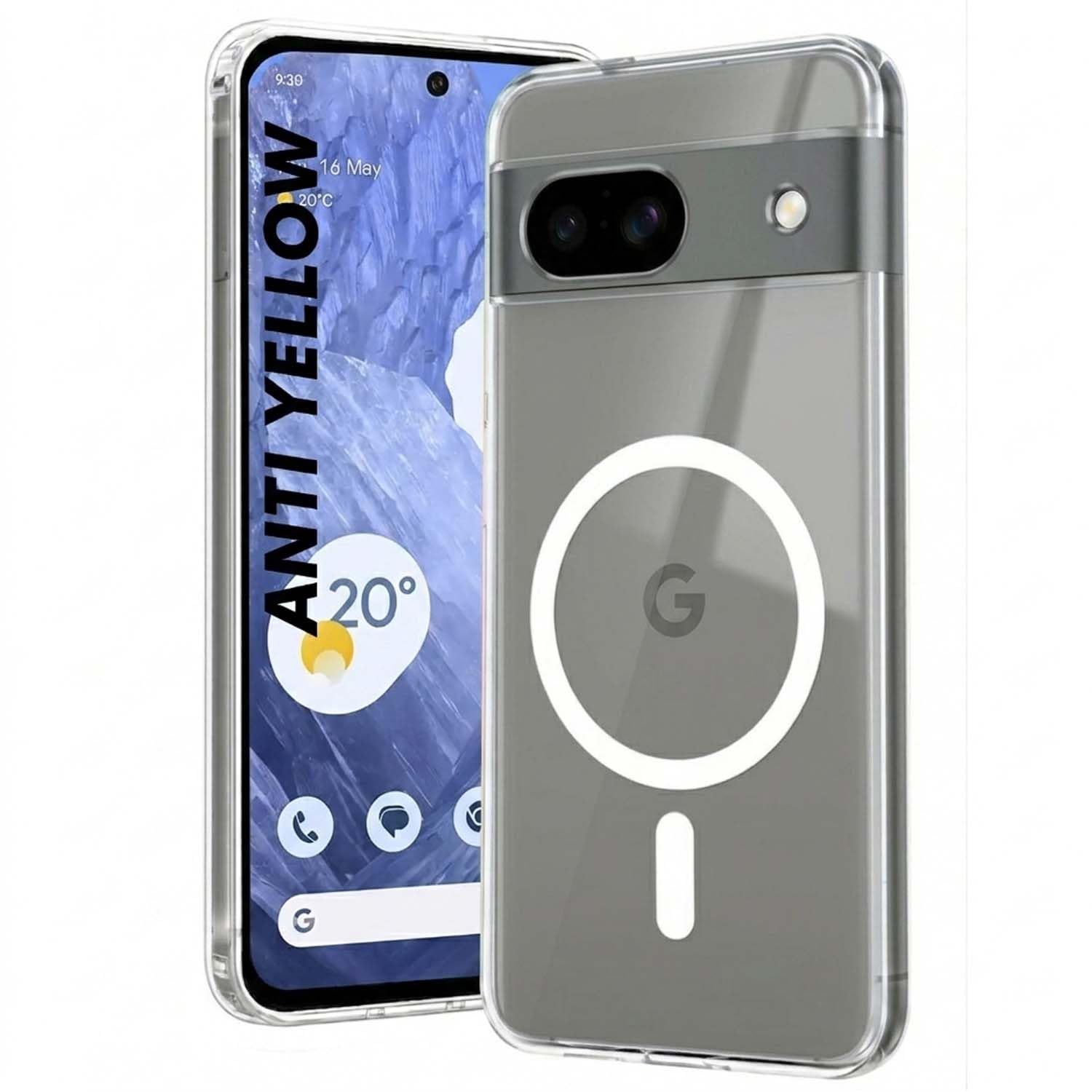 DIZORO Crystal Clear Magnetic Compatible with Google Pixel 8 Back Cover case with Anti-Yellow ( Compatible with Magsafe ) Anti-Scratch | Shockproof Transparent Cover-image-27