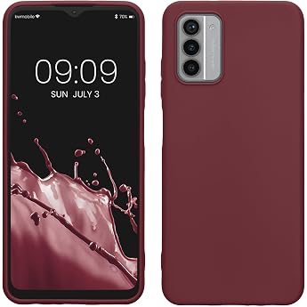 kwmobile Case for Nokia G42 5G TPU Case - Mobile Phone Case Supports Wireless Charging Flexible Protective Case Rubberised Cover in Bordeaux Purple