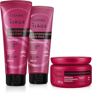 Eudora Kit Siàge Cauterização dos Fios: Shampoo 250ml + Máscara Capilar 250ml + Condicionador 200ml