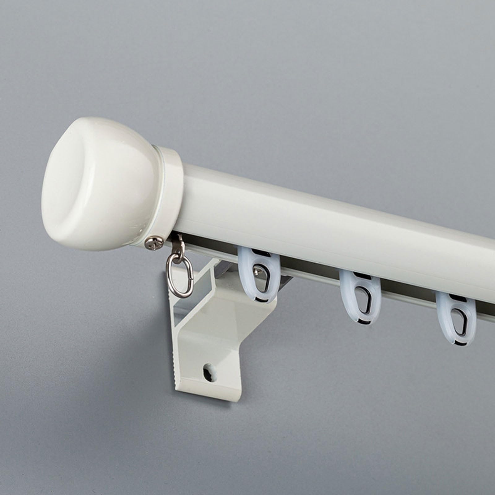 Single Curtain Track Wall Mounted Roman Rod for Windows Heavy-Duty Curtains Rails Room Divider Aluminum Bracket for Living Room Bedroom Hospital(White,4.1m/13.5ft)