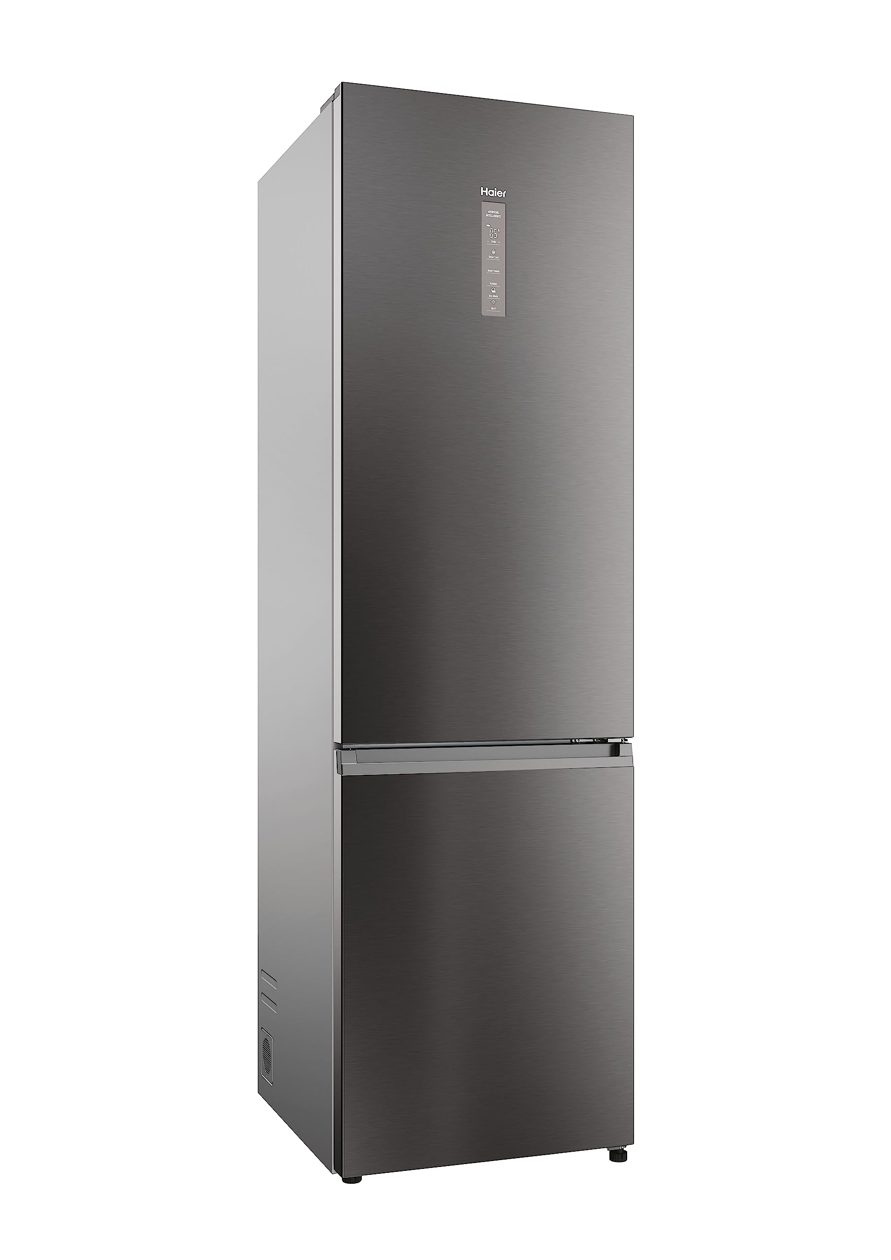Haier 2D 60 Series 5 Pro HDPW5620ANPD Frigorífico Combi, 409L, WIFI, Motor Inverter, My Zone, Cajón Humidity Zone, Total No Frost, Ancho 59,5cm, Botellero Plegable, Luz LED, Inox oscuro