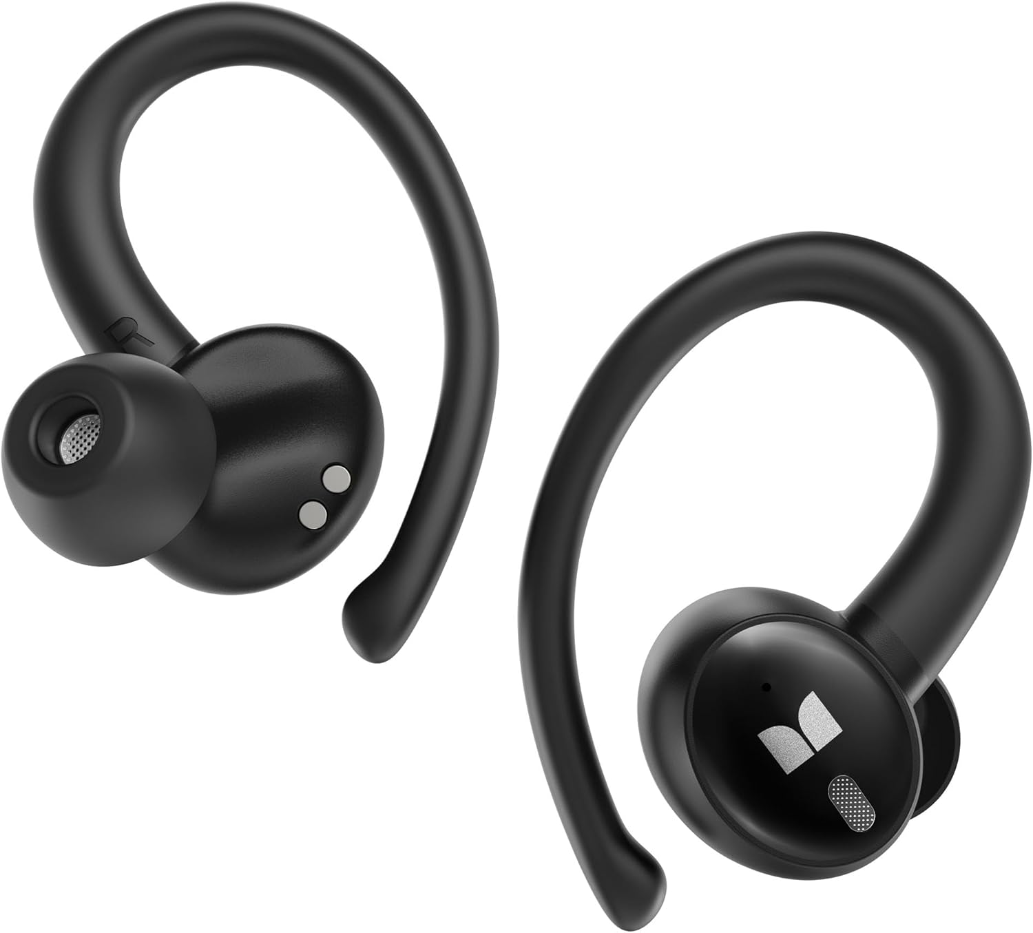 Monster N-Lite 216 Wireless Earbuds, Noise Cancelling Sports Earhooks, 48H Playtime, IPX6 Waterproof, Black