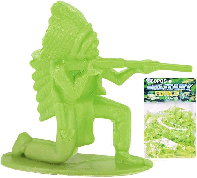 60 Piezas Figuras Vaquero Indio Soldado Kit Miniatura para Fiestas miniatura 3