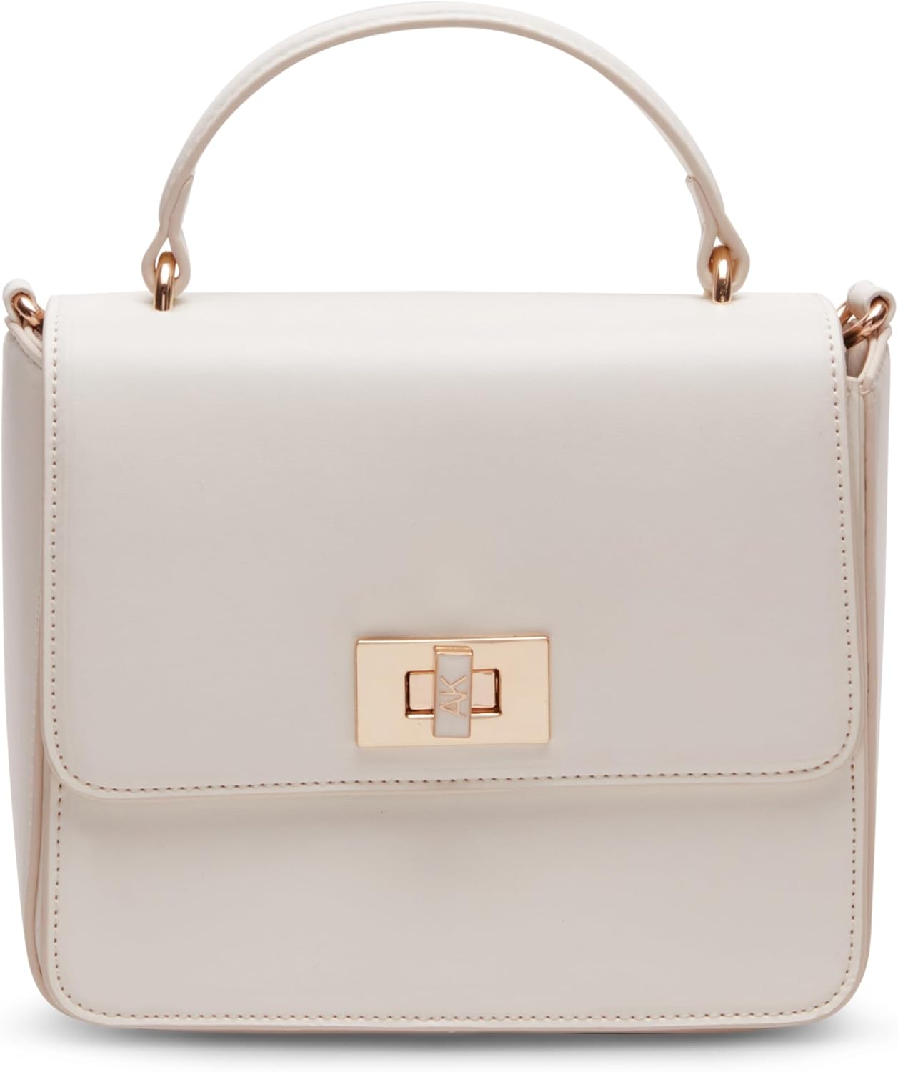 Anne Klein small square flap crossbody with enamel turn lock
