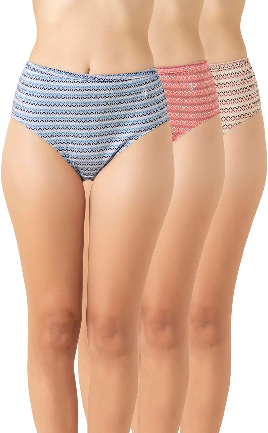 Women’s 100% Cotton Hipster Panty – Pack of 3 | Everyday Panty | Anti‑Bacterial Tech | Keeps you dry and Fresh | Sweat Absorbent | Inner Elastic | No‑Marks Waistband | Printed | (Assorted Elevated prints) Style 11102