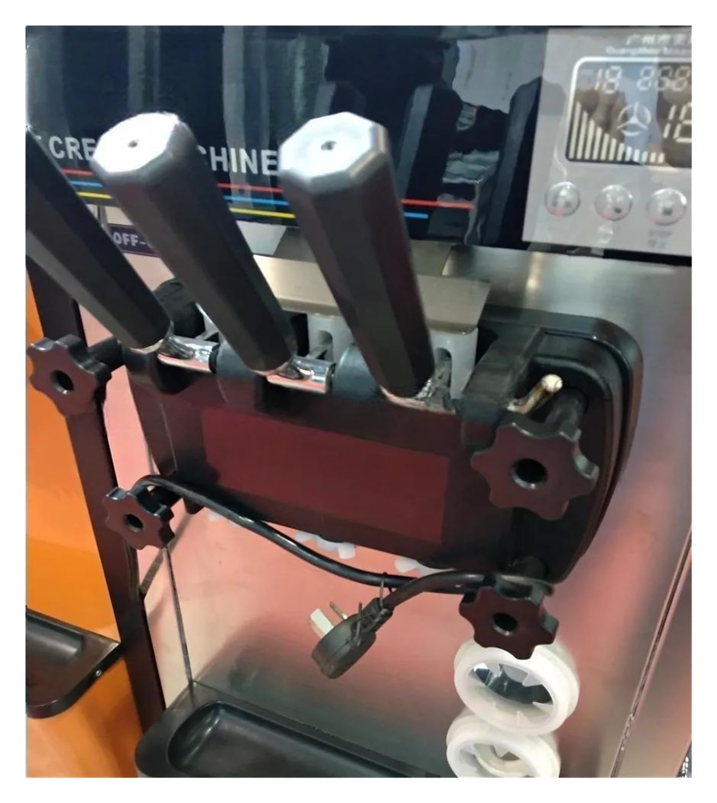 Impugnature 3 In 1, Steli Neri, Pezzi Di Ricambio Con Fondo Esagonale For Accessori For Macchine For Gelato Soft