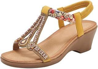 SACHUI® Women Summer High Heel Sandals | Elastic Band PU Lightweight Round Toe TPR Sole Price In India